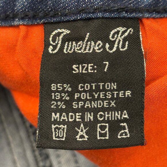 12K Twelve K Straight Leg Women's size 7 Dark Wash Blue Denim jeans - Picture 3 of 4